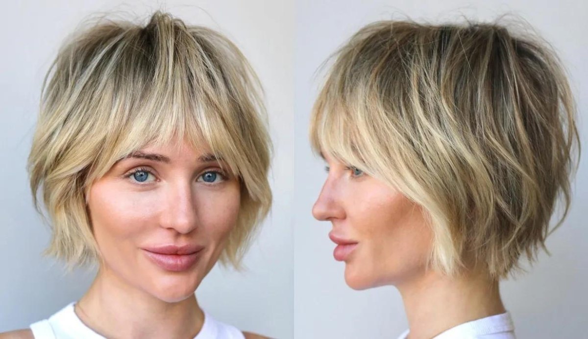 Blond bixie s jemnou ofinou