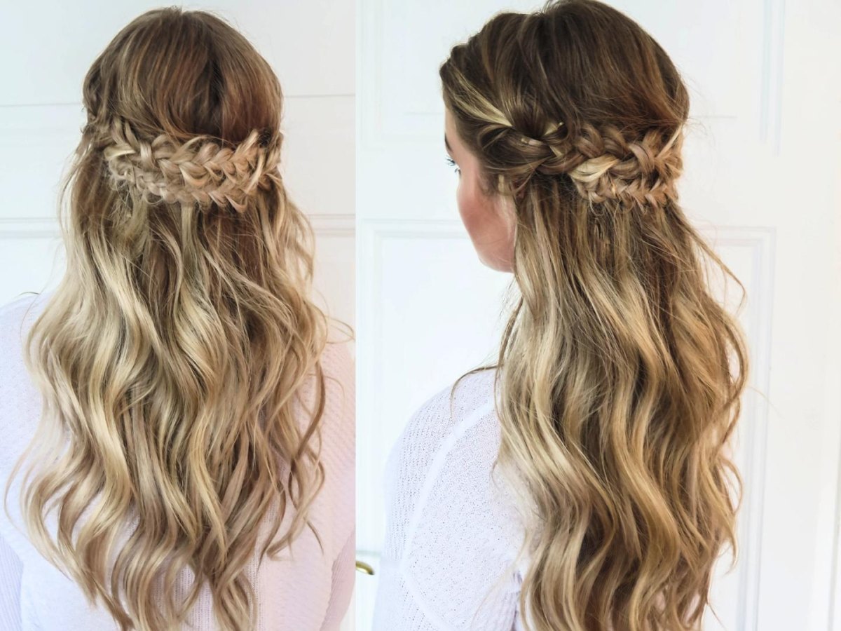 Boho polorozpuštěný účes s vlnami