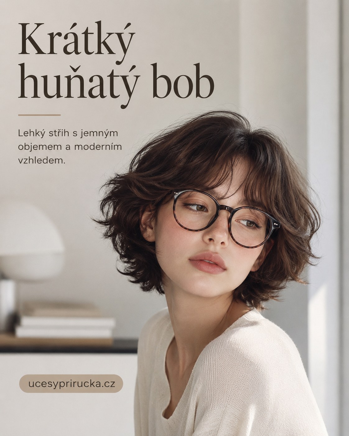 Krátký huňatý bob s jemným objemem jako moderní varianta krátkých vrstvených vlasů