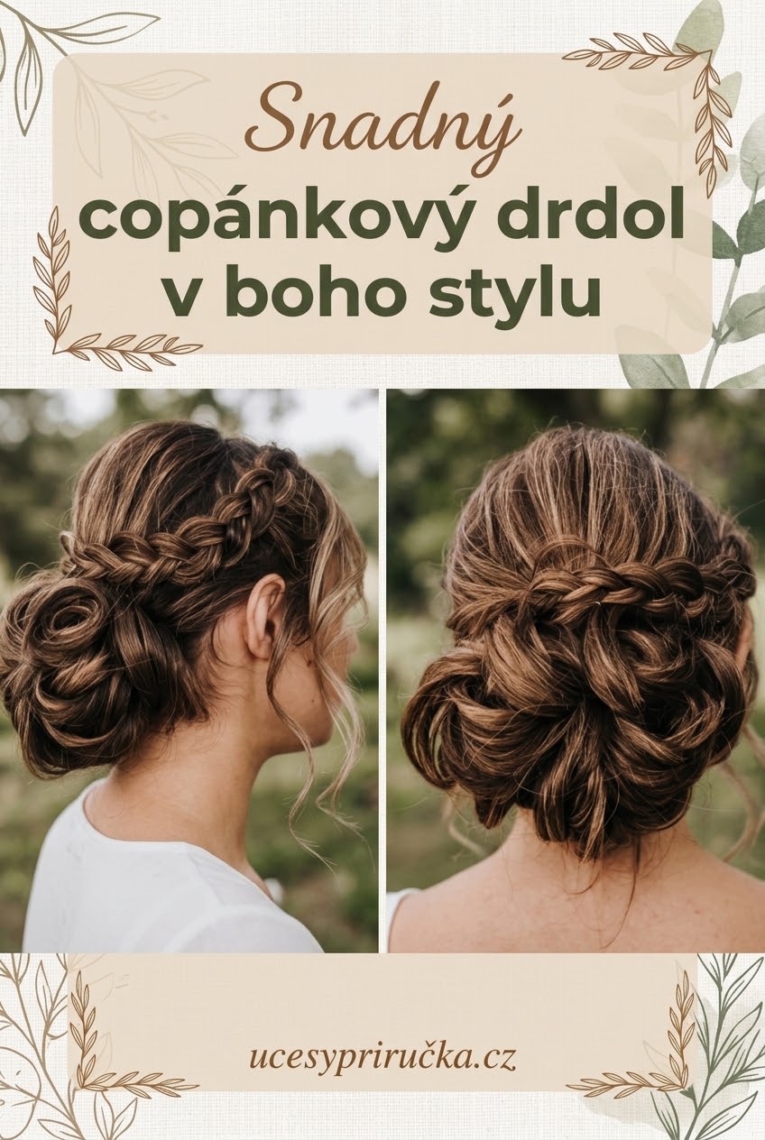 Snadný copánkový drdol v boho stylu