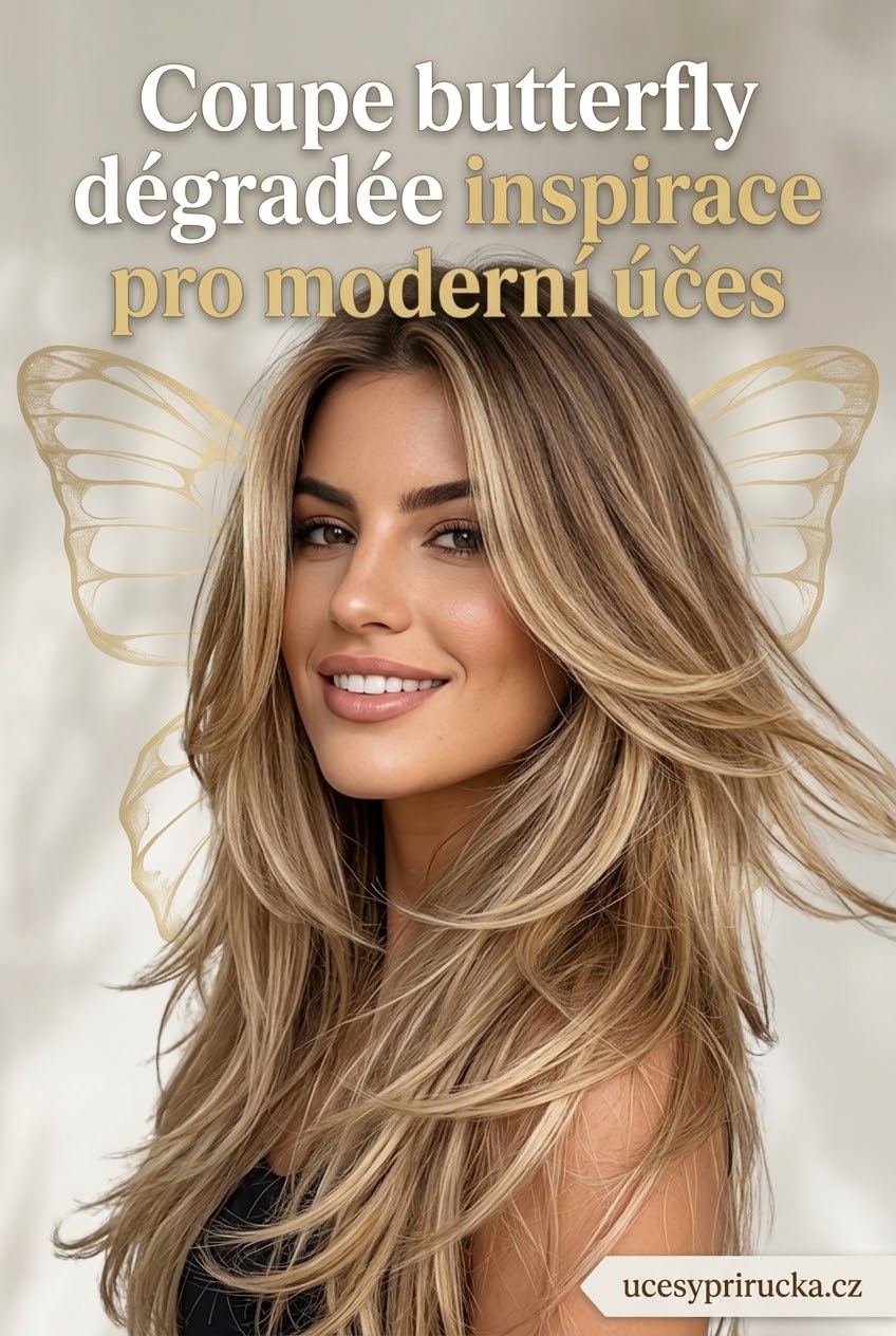 Coupe butterfly dégradée inspirace pro moderní účes