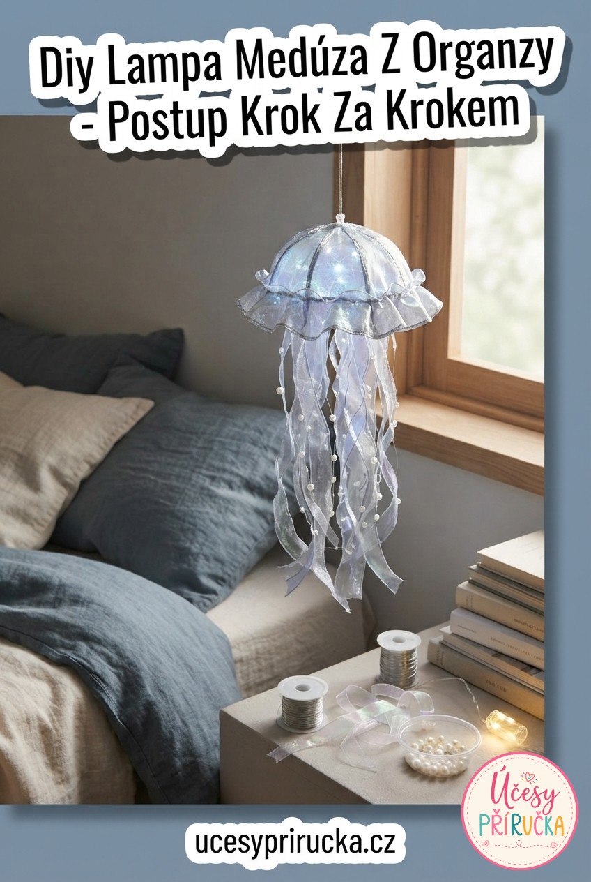 Diy Lampa Medúza Z Organzy - Postup Krok Za Krokem