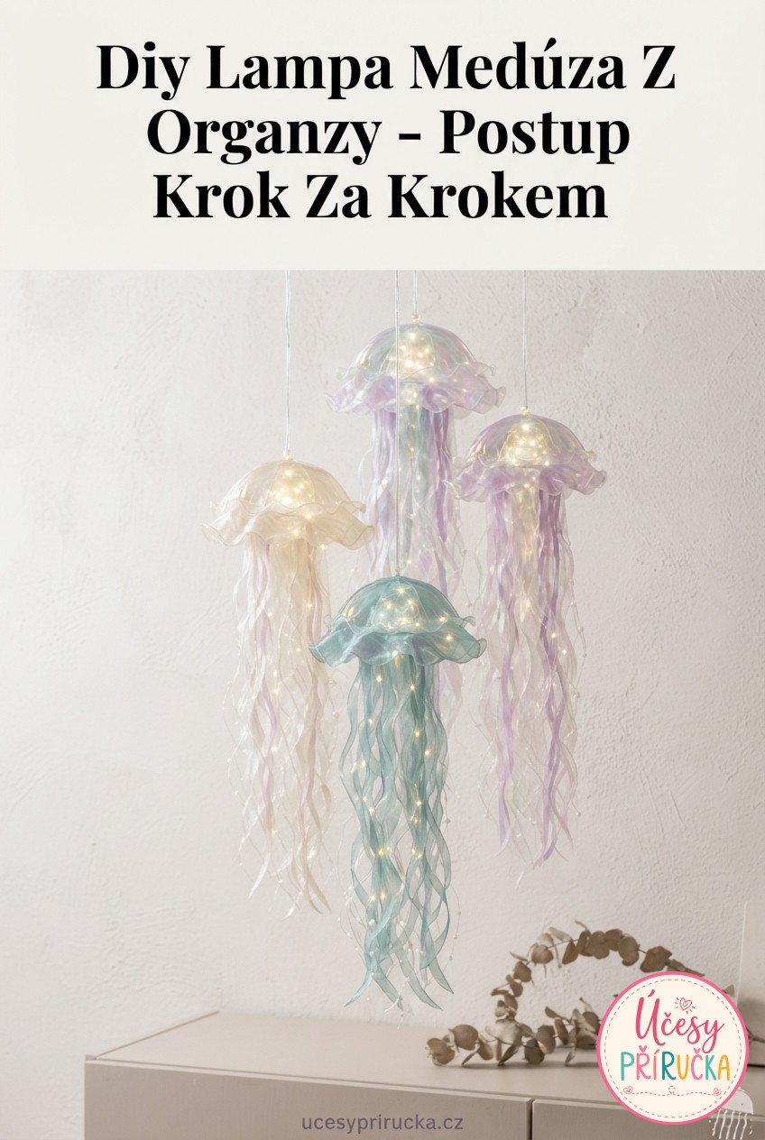 Diy Lampa Medúza Z Organzy - Postup Krok Za Krokem