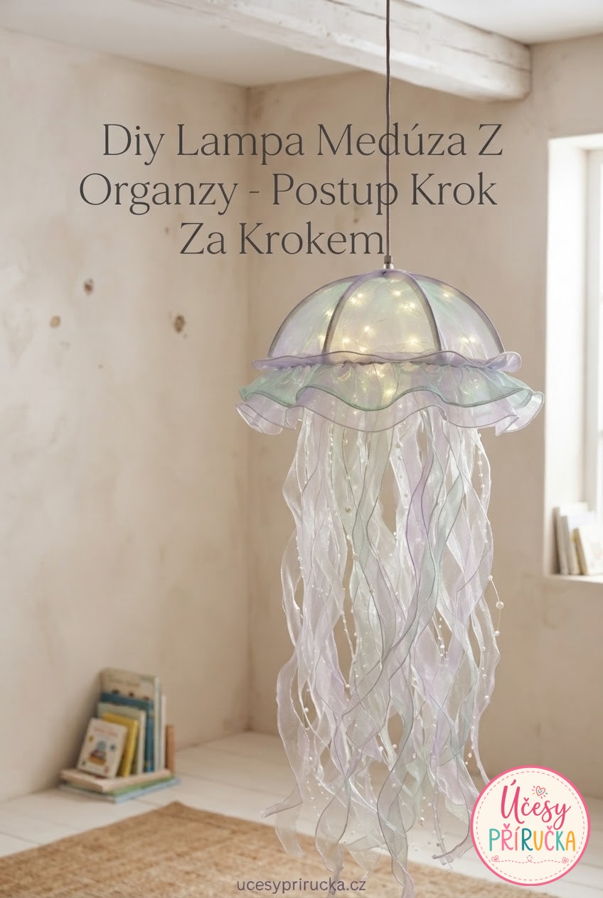 Diy Lampa Medúza Z Organzy - Postup Krok Za Krokem