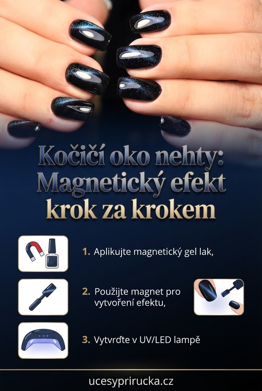 Kočičí oko nehty: Magnetický efekt krok za krokem