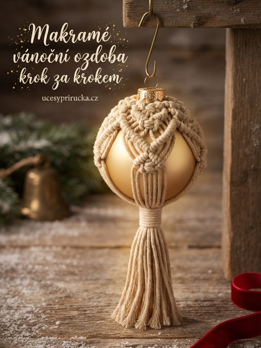 Makramé vánoční ozdoba krok za krokem