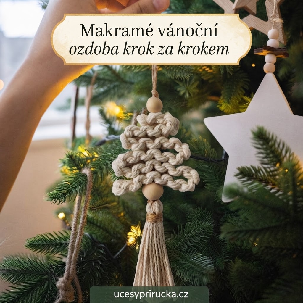 Makramé vánoční ozdoba krok za krokem