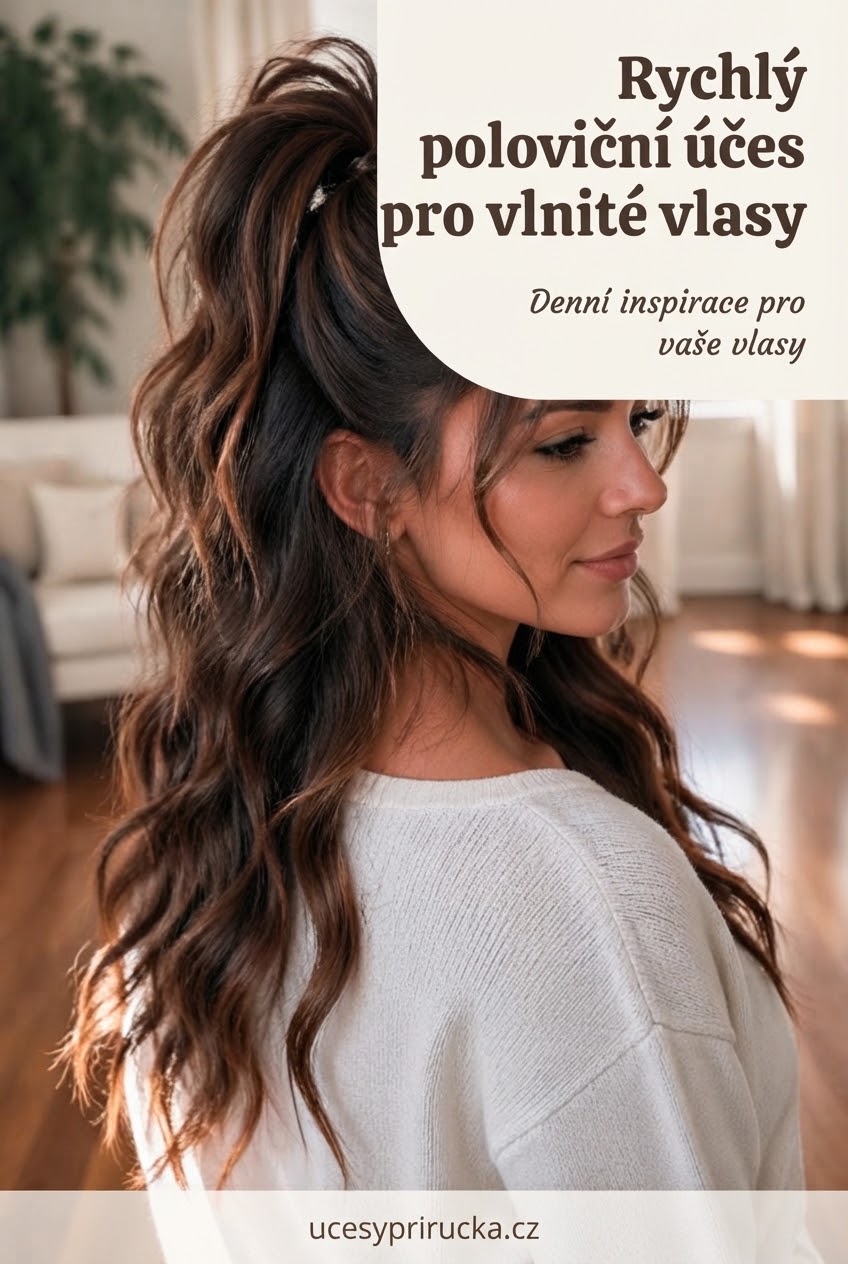Rychlý poloviční účes pro vlnité vlasy