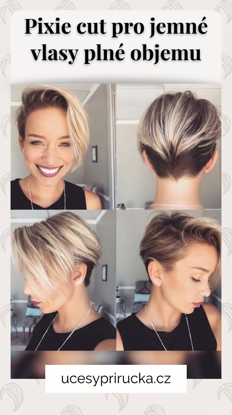 Pixie cut pro jemné vlasy plné objemu
