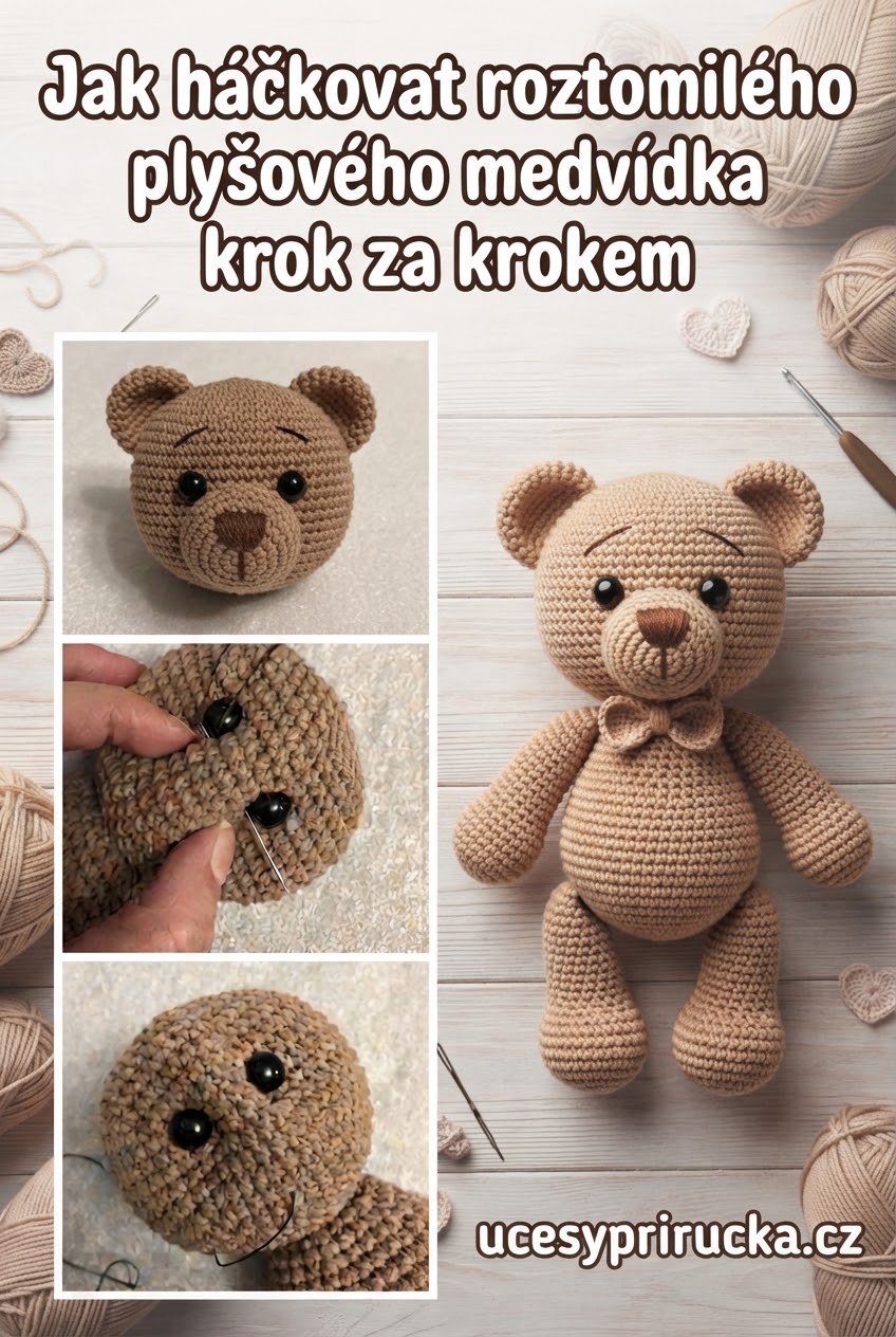 Jak háčkovat roztomilého plyšového medvídka krok za krokem