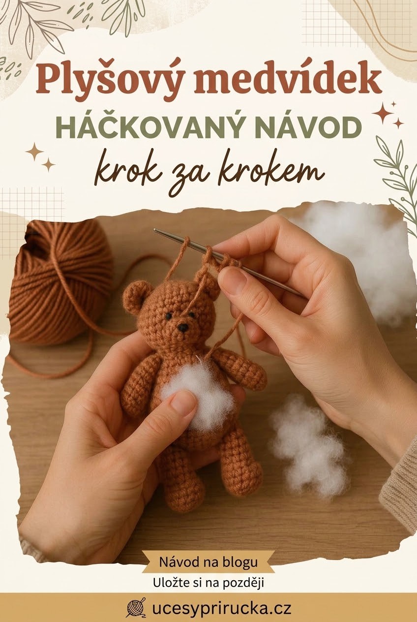 Plyšový medvídek háčkovaný návod krok za krokem