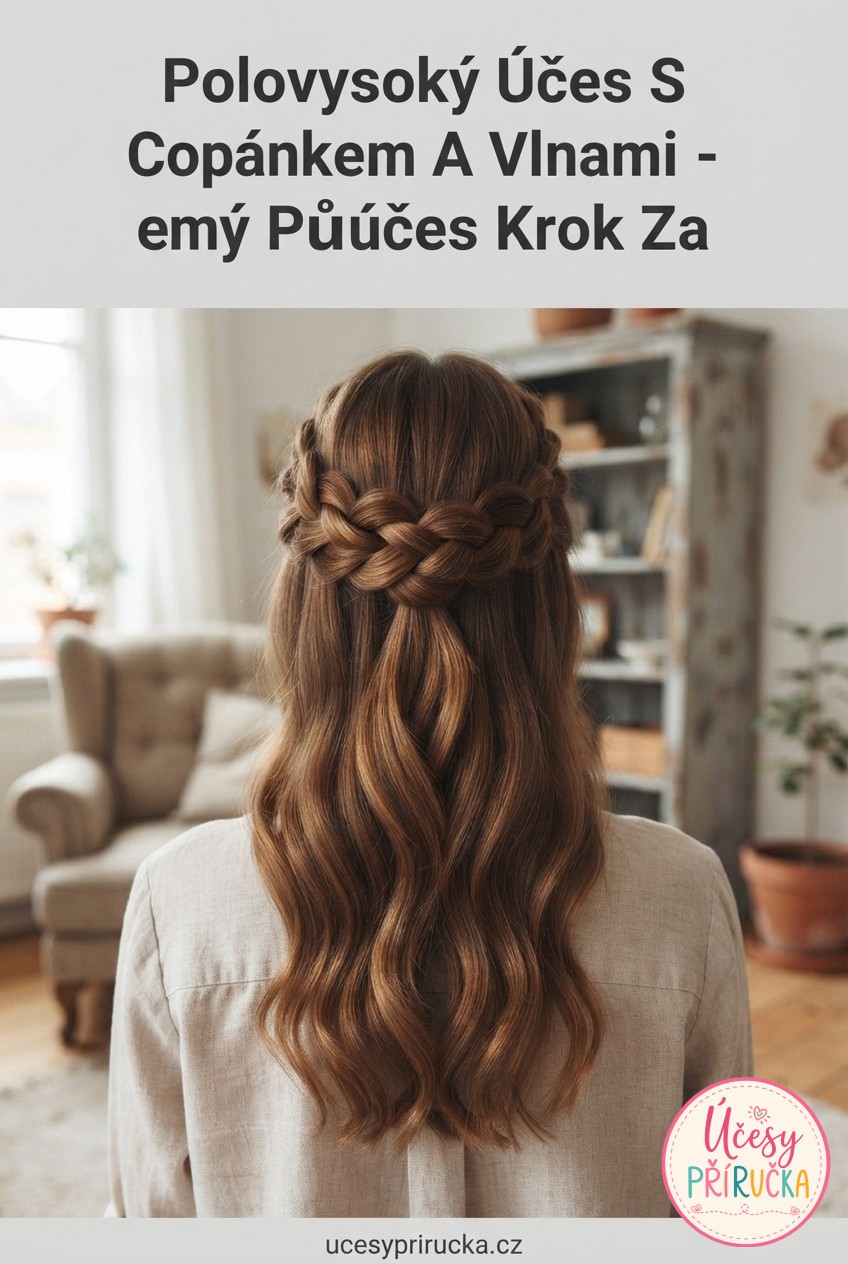 Polovysoký Účes S Copánkem A Vlnami - Jemný Půlúčes Krok Za