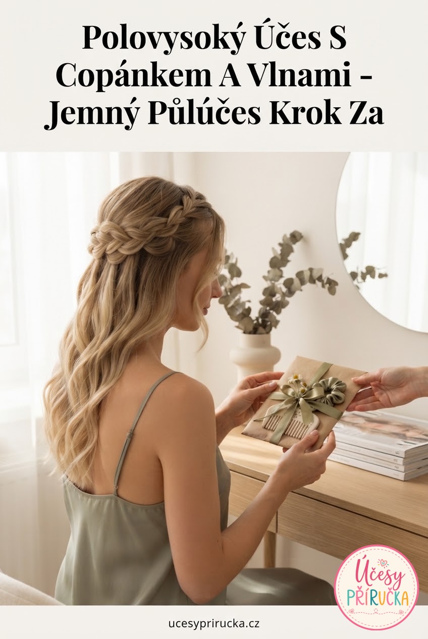 Polovysoký Účes S Copánkem A Vlnami - Jemný Půlúčes Krok Za