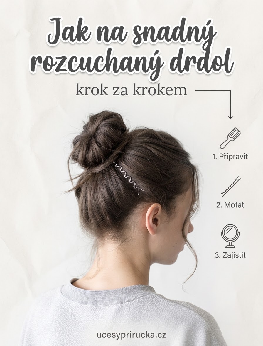 Jak na snadný rozcuchaný drdol krok za krokem