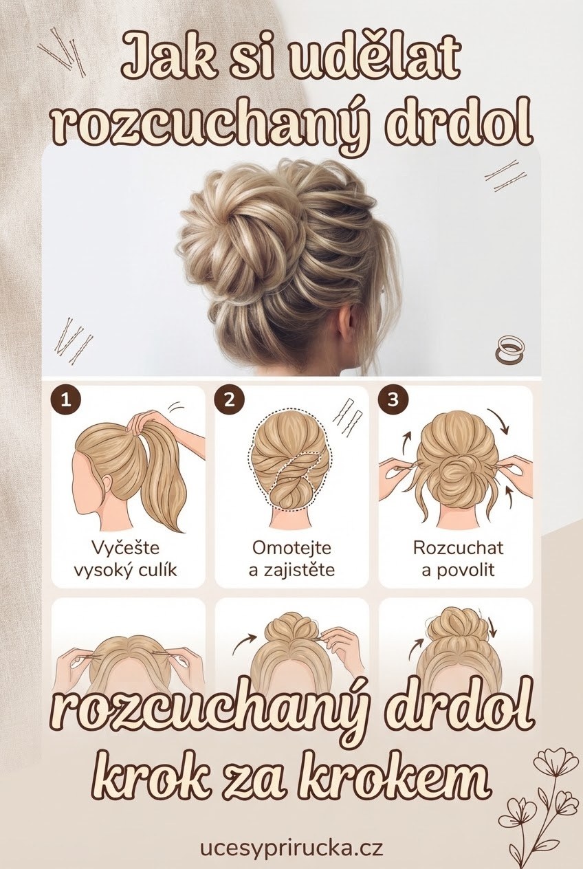 Jak si udělat rozcuchaný drdol krok za krokem
