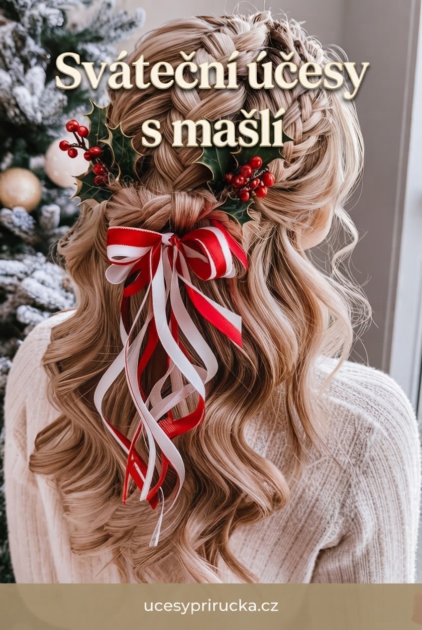 Sváteční účesy s mašlí
