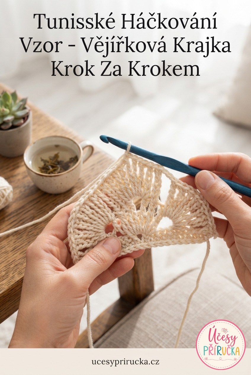 Tunisské Háčkování Vzor - Vějířková Krajka Krok Za Krokem