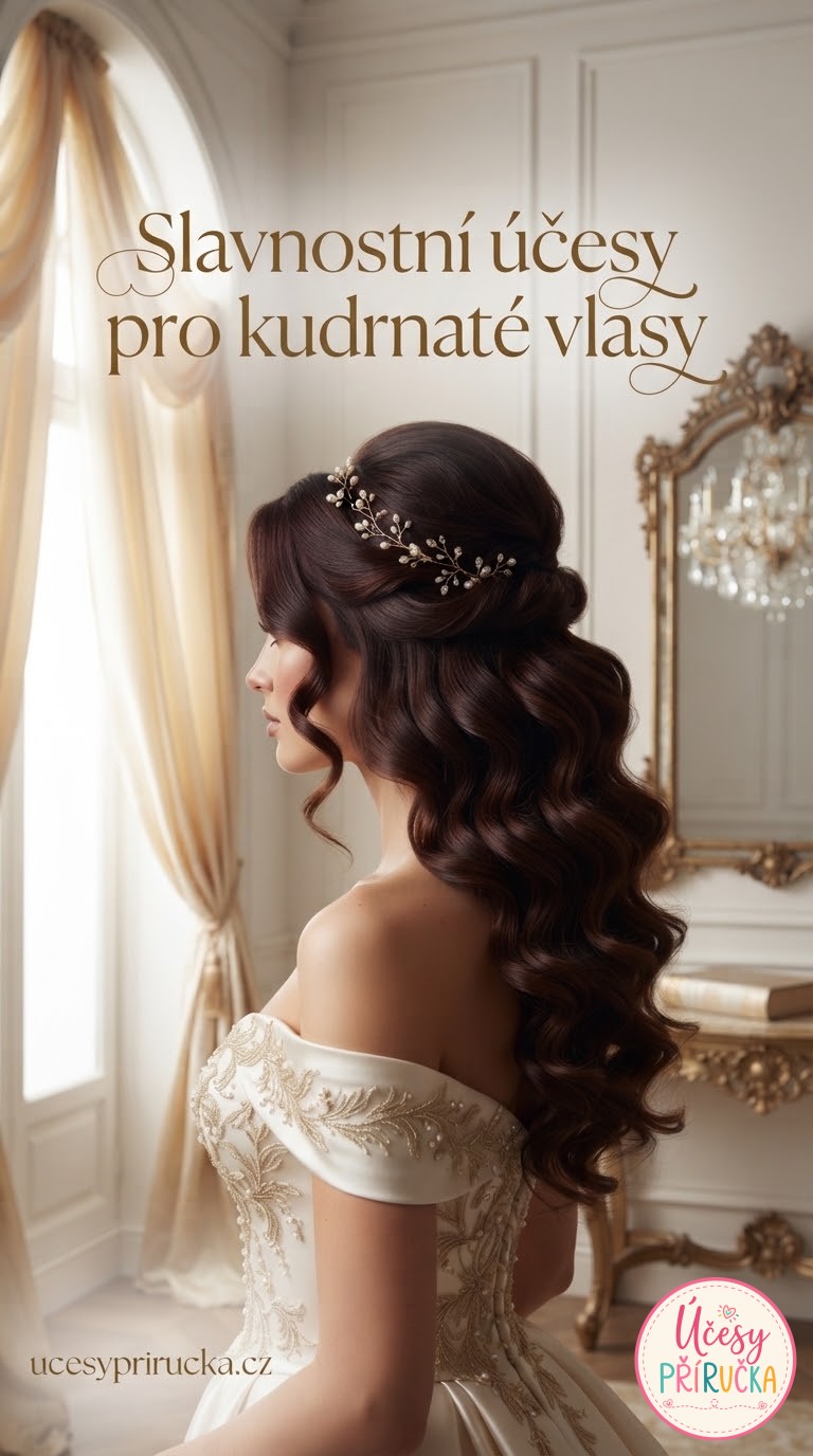 Slavnostní účesy pro kudrnaté vlasy