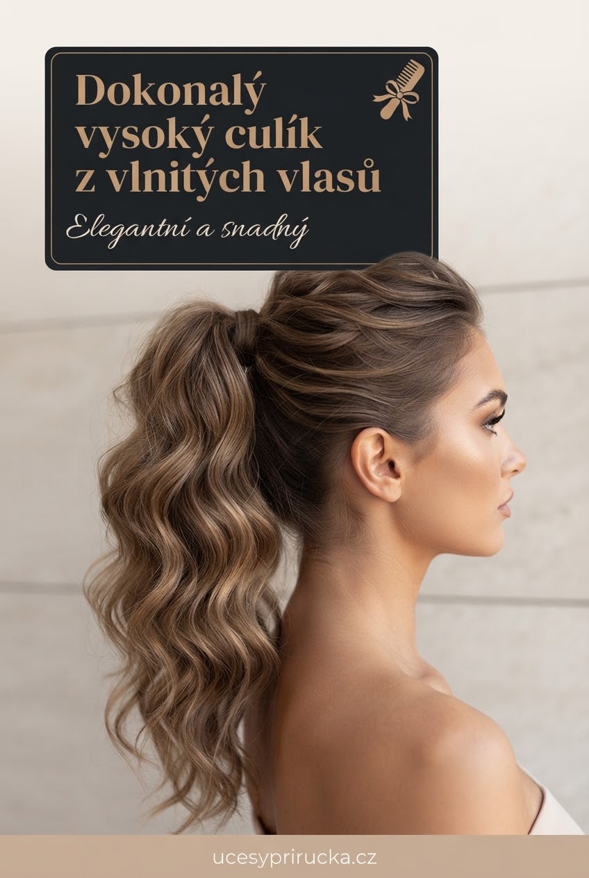 Dokonalý vysoký culík z vlnitých vlasů