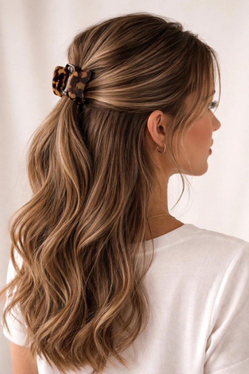 Vlnité vlasy s claw clip stylem